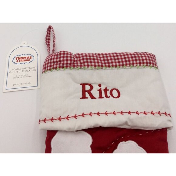 Pottery Barn Kids Rito Christmas Stocking Thomas and Friends Tank Engine Train - Picture 10 of 12